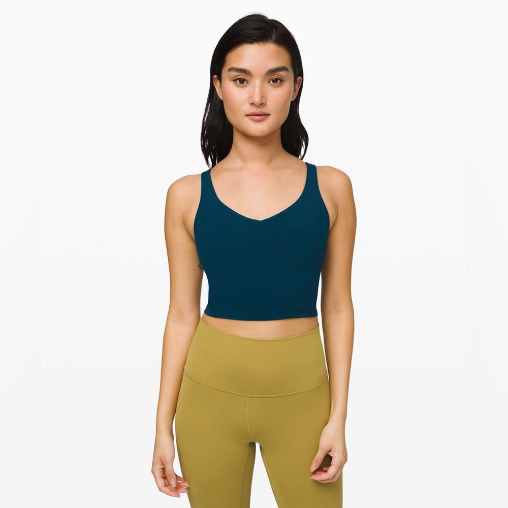 lululemon athletica Deep Teal Cropped V-Neck Tank Top